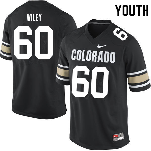 Youth #60 Jake Wiley Colorado Buffaloes College Football Jerseys Sale-Home Black